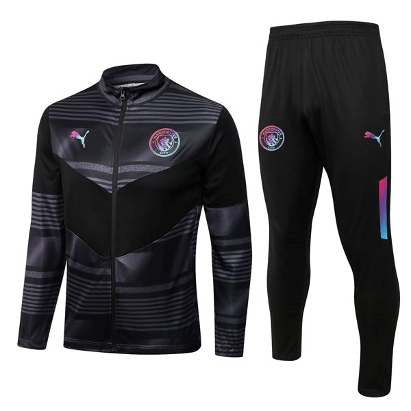 Trainingsanzug Manchester City 2023 Grau Schwarz